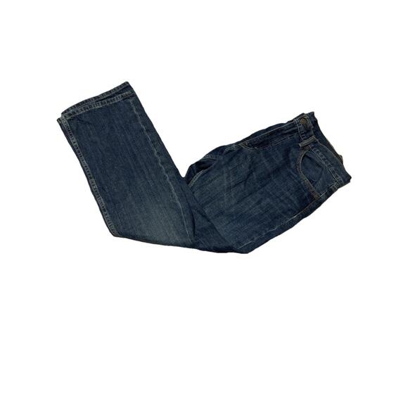 Levis 527 Jeans Mens Tag 34x30 Actual 34x31.5 Blue Bootcut Slim Western Dark - Picture 1 of 13